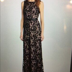 Adrianna Papell Black Lace Maxi Dress